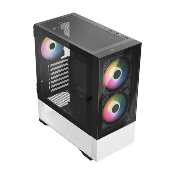 Gabinete Gamer BALAM RUSH Nitrox Crystal 5500 CBW / ATX / Cristal Templado / Incluye 3 Ventiladores ARGB / USB 3.0, USB 2.0, USB-C / Negro-Blanco - Image 2