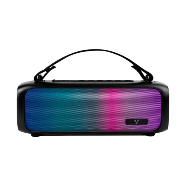 Bocina VORAGO BSP-260 / Inalámbrica, Alámbrico / Bluetooth, USB-C, 3.5 MM / Radio FM – TF / Sonido Estéreo / 16W / Recargable / Iluminación led / Negro - Image 1
