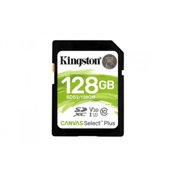 Memoria SD Kingston Canvas Select Plus / 128GB / UHS-I, Clase 10 / Hasta 100 MB/s* / Color Verde-Blanco-Negro - Image 1