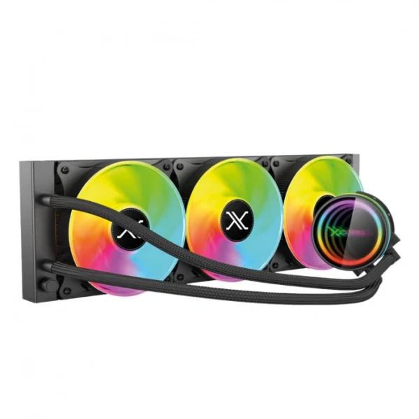 Enfriamiento Liquido AIO XZEAL TYPHOON-X XZ-411 ARGB / AMD-INTEL / 800-2200 RPM / 75.89CFM / 33.5dBA / 3Pin, 12V / TDP Hasta 300W / Negro - Image 1