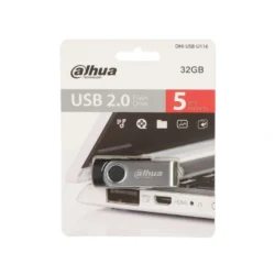 Memoria USB DAHUA TECNOLOGY DHI-USB-U116 / 32GB / USB 2.0 / Diseño Giratorio Sin Tapa / Color Negro Con Plata