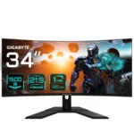 Monitor Gamer Curvo GIGABYTE GS34WQC / 34" / 3440 X 1440P WQHD / 120Hz / VA / 1MS / X1DP, X2 HDMI, 3.5MM / Flicker Free, Low Blue Light / Negro