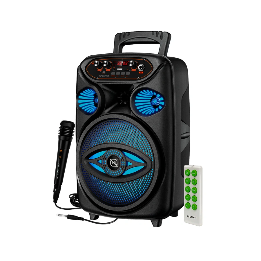 NBBB8W011801 Bocina NECNON Bafle NB-08W / Inalámbrica, Alámbrica / Bluetooth, 3.5 MM, USB, TF, Conexión TWS / Radio FM / Estéreo / 15W RMS / Recargable / Iluminación LED / Color Negro - Imagen 1
