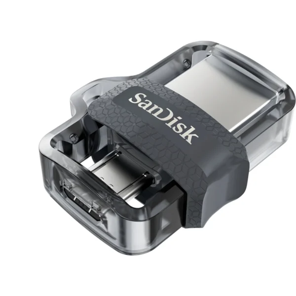 Memoria USB SANDISK ULTRA DUAL DRIVE M3.0 / 128GB / Micro-USB, USB 3.0 / Diseño Retráctil / Negro Con Gris - Image 4