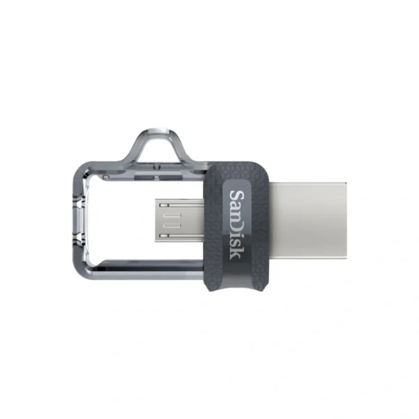 Memoria USB SANDISK ULTRA DUAL DRIVE M3.0 / 128GB / Micro-USB, USB 3.0 / Diseño Retráctil / Negro Con Gris - Image 3