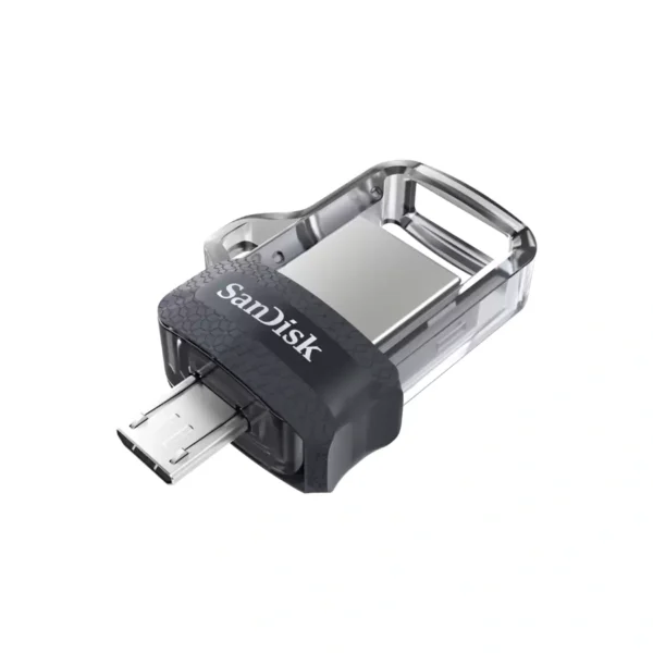 Memoria USB SANDISK ULTRA DUAL DRIVE M3.0 / 128GB / Micro-USB, USB 3.0 / Diseño Retráctil / Negro Con Gris - Image 2