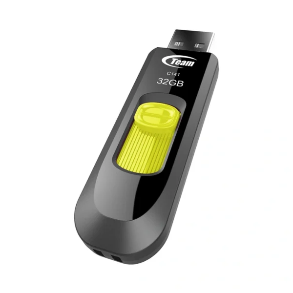 Memoria USB TEAMGROUP C141 / 32GB / USB 2.0 / Deslizante Sin Tapa / Negro-Amarillo - Image 2