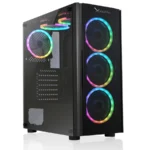Gabinete Gaming XZEAL XZ110-1 / ATX / Cristal Templado / Incluye 3 Ventiladores RGB / USB 3.0, USB 2.0 / Negro