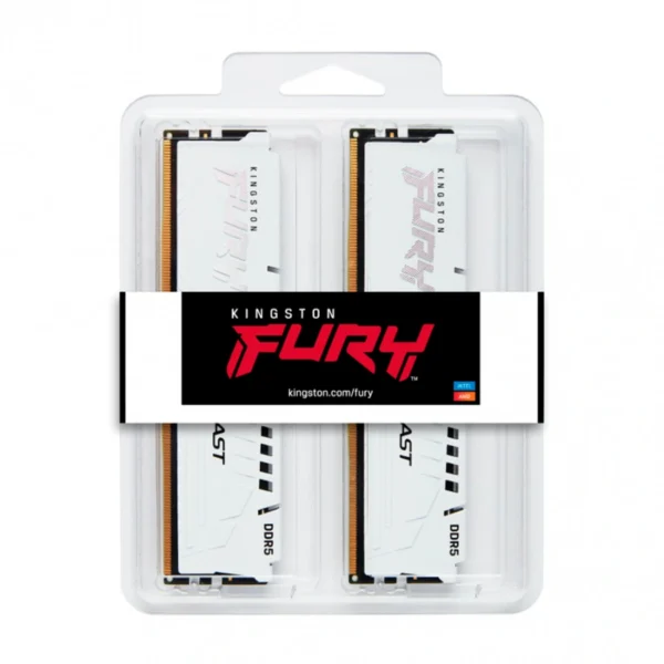 Kit De Memoria RAM KINGSTON FURY BEAST / 64GB (2x32GB) / DDR5 5200MHz / CL40 / 1.25V / XMP / Blanco - Image 4