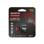 Memoria Micro SD ADATA HIGH ENDURANCE / 512GB / UHS-I, Clase 10 / Con Adaptador / Lectura 100 MB/S / Negro Rojo