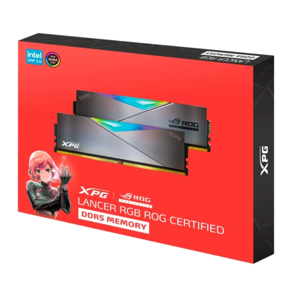 Kit De Memoria RAM XPG LANCER RGB ROG CERTIFIED / 32GB (2x16GB) / DDR5 6600MHz / CL32 / 1.4V / Espejo Negro - Image 4