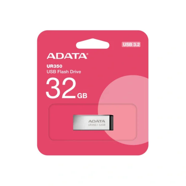 Memoria USB ADATA UR350 / 32GB / USB 3.2 Gen 1 / Sin Tapa / Plata, Negro - Image 1