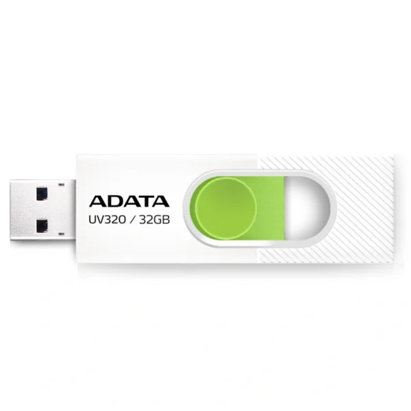 Memoria USB ADATA UV320 / 32GB / USB 3.2 Gen 1 / Deslizante / Blanco Con Verde - Image 2