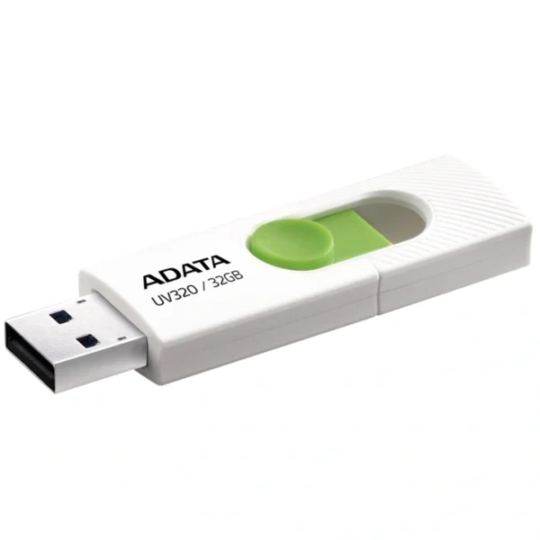 Memoria USB ADATA UV320 / 32GB / USB 3.2 Gen 1 / Deslizante / Blanco Con Verde - Image 3