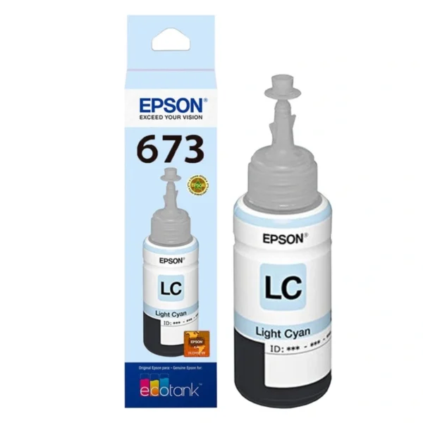 Botella De Tinta EPSON ECOTANK 673 T673520 / Cyan Claro / Rendimiento 4000 Paginas / 70 ML / Original - Image 1