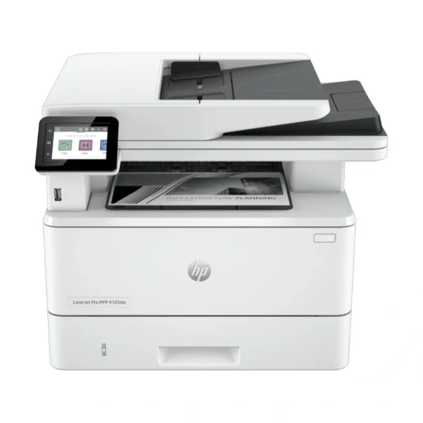 Impresora Láser HP LASERJET PRO MFP 4103DW / 42 PPM / Láser / USB, Wi-Fi, Ethernet / 1200X1200 dpi / Pantalla Táctil 2.7" / Blanco Y Negro / Hogar, Oficina / Color Blanco - Image 1