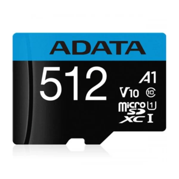 Tarjeta MicroSD ADATA AUSDX512GUICL10A1-RA1 / 512GB / Clase 10 / Lectura 100MB/s / Escritura 25MB/s / Con Adaptador / Uso Rudo / UHS-I - Image 1