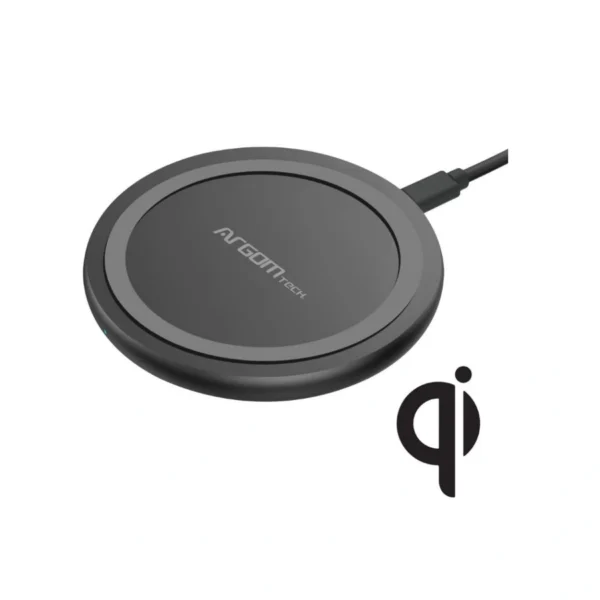 Cargador ARGOMTECH ARG-AC-0130BK / Inalámbrico / Universal / 9.7 W / MICRO-USB / Compatible Con Apple, Samsung, Google Pixel / Negro - Image 1