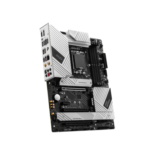 Tarjeta Madre MSI PRO Z790-A MAX WIFI / ATX / LGA1700 / 256GB X4 DDR5 7800Mhz, XMP / X6 SATA / X4 M.2 PCIe 4.0 x4 / X1 HDMI, X1 DisplayPort, X4 USB-A 3.2, X1 USB-2.0, X1 USB-C, X1 RJ45, X5 3.5MM / Wi-Fi 7 / Flash BIOS / Blanco - Image 3