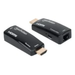 Kit Extensor Compacto de HDMI MANHATTAN 207539 / HDMI - RJ-45 / 1080p / Hasta 60 Metros / Negro