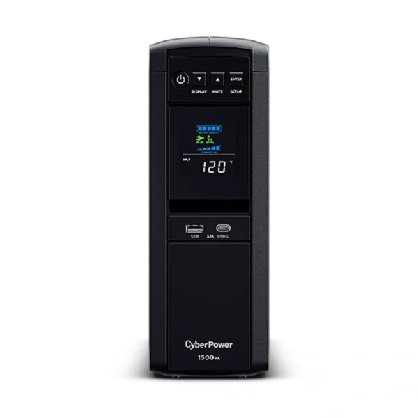 No Break CYBERPOWER CP1500PFCLDA / 1500VA / 1000W / 12 Contactos* / Hasta 100 Min De Respaldo Según Carga* / Pantalla LCD / Negro - Image 1