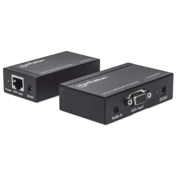 Extensor De Video MANHATTAN 177344 / VGA-VGA / 1080p / Audio / CAT5/CAT5e/CAT6 / Hasta 300 Metros / Negro - Image 2