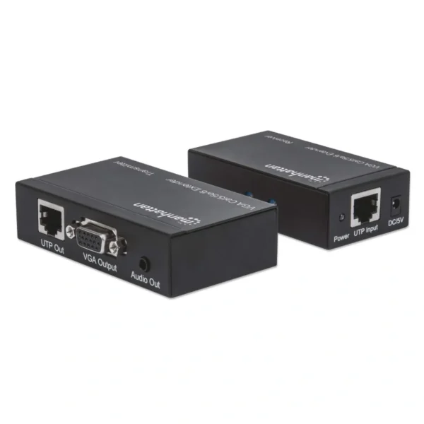 Extensor De Video MANHATTAN 177344 / VGA-VGA / 1080p / Audio / CAT5/CAT5e/CAT6 / Hasta 300 Metros / Negro - Image 3