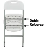 Silla MODAMOB ZL-D52 / 52X47X85 CM / Tubo 25 MM / Metálica / 120kg / Blanco - Image 5