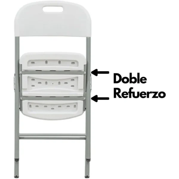 Silla MODAMOB ZL-D52 / 52X47X85 CM / Tubo 25 MM / Metálica / 120kg / Blanco - Image 5