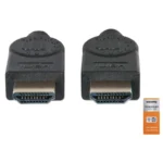 Cable HDMI MANHATTAN 355346 / De Alta Velocidad / 4K A 60Hz / Macho A Macho / Blindado / 1.8M / Color Negro - Image 4