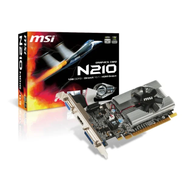 Tarjeta De Video MSI NVIDIA GEFORCE 210 / 1GB GDDR3 / 64 Bits / DVI, D-SUB, HDMI / PCI Express 2.0 X16 - Image 1