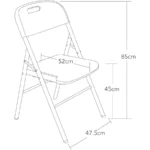 Silla MODAMOB ZL-D52 / 52X47X85 CM / Tubo 25 MM / Metálica / 120kg / Blanco - Image 7