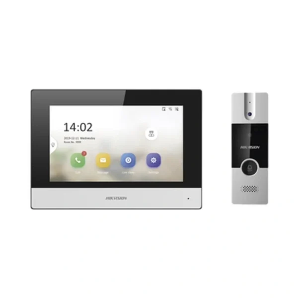 Kit De Videoportero HIKVISION / Analógico / 7" / Pantalla Touch, Altavoz / RJ-45 / Wifi / Ip65 / Gris - Image 1