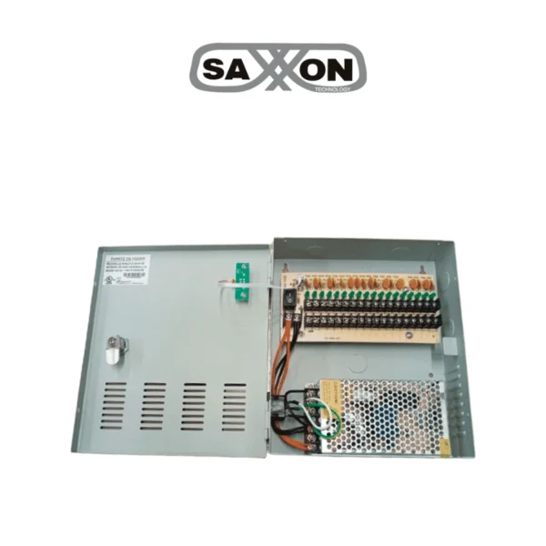 Fuente De Poder SAXXON PSU1210-D18 / Cámaras CCTV / 12V / 10 AMP / Para 10 Cámaras / 0.55 Amper Por Canal / Protección Contra Sobrecargas / Metal - Image 1