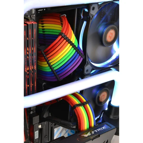Cable De Corriente Para Fuente De Poder THERMALTAKE TMOD AC-049-CNONAN-A1 / 30 CM / ATX 24-Pin, X2 PCI-E 8-Pin, X2 EPS 4-Pin, PCI-E 6-Pin / Macho / Arco-Iris - Image 11