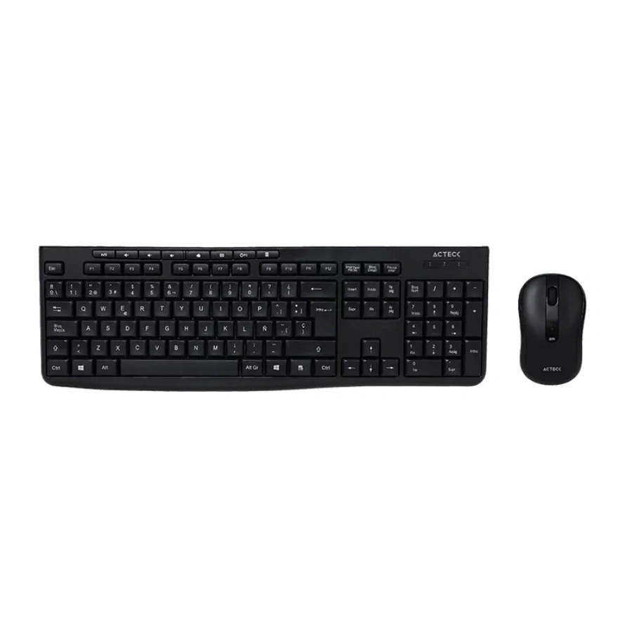 AC-939935_1-tm_1 Kit De Teclado Y Mouse ACTECK Creator Prime MK225 / Membrana / Inalámbrico / Receptor USB / 1600DPI Ajustables / 3 Botones / Español / Negro - Image 1