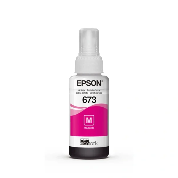 Botella De Tinta EPSON ECOTANK 673 T673320 / Magenta / Rendimiento 4000 Paginas / 70 ML / Original - Image 1