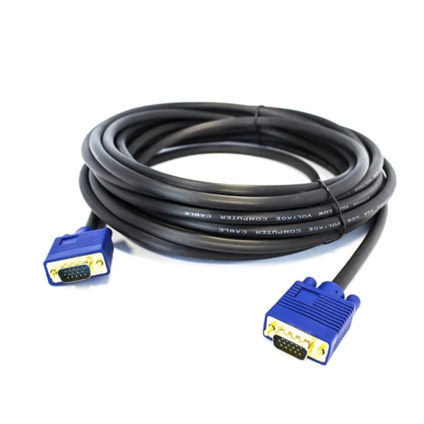 Cable Para Monitor O Proyector VORAGO CAB-205 / VGA / Macho A Macho / 10m / Punta Color Azul - Image 1