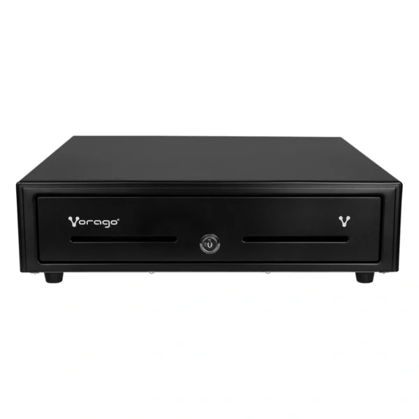 Cajón De Dinero VORAGO CD-100 / Con Llave / Compartimiento Para 5 Billetes Y 8 Monedas De Distinta Denominación / RJ11 / Negro - Image 1