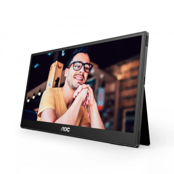 Monitor Portátil AOC 16T3E / 15.6" / 1920 X 1080 FHD / 60Hz / 4ms / USB-C, 3.5mm / Táctil / Bocinas / Panel IPS / Negro - Image 2