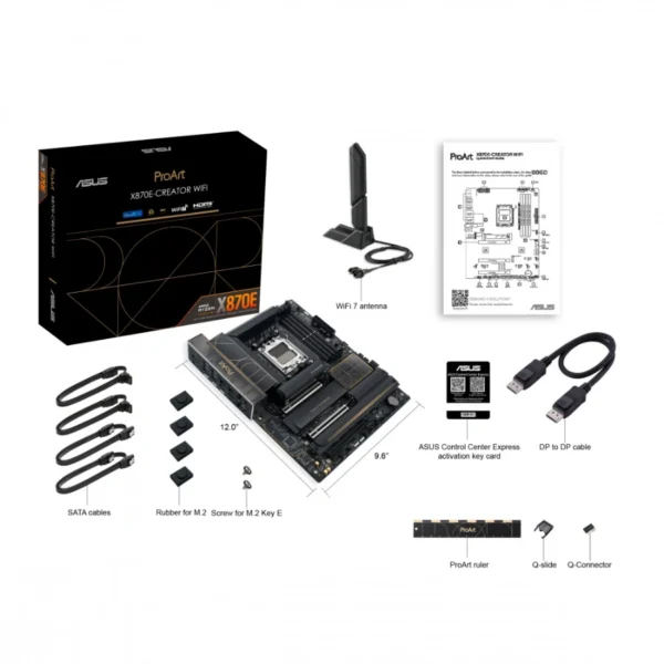 Tarjeta Madre ASUS PROART X870E-CREATOR WIFI / ATX / AM5 / 192GB X4 DDR5 8000Mhz / X4 SATA / X2 M.2 PCIe 5.0 x4, X2 M.2 PCIe 4.0 x4 / X1 HDMI, X1 DisplayPort, X7 USB-A 2.0, X3 USB-C, X2 RJ45, X3 3.5MM / Bios Flashback / Wi-Fi 7 / Negro - Image 8