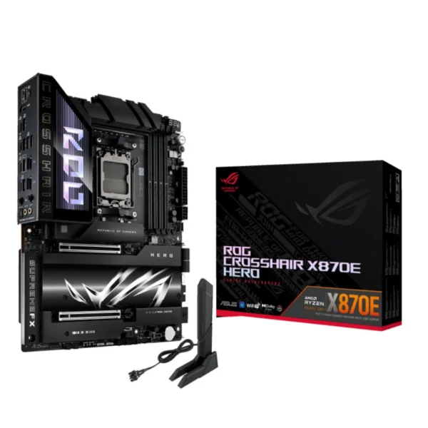 Tarjeta Madre ASUS ROG CROSSHAIR X870E HERO / AM5 / 192GB X4 DDR5 8000Mhz AMD EXPO / Sata / HDMI, Ethernet, VGA, DP / X2 USB4, X6 USB Tipo A, X2 USB-C / M.2 PCIe 5.0 / ATX - Image 10