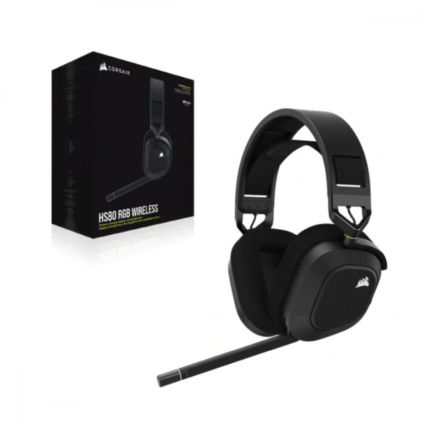 Diadema CORSAIR HS80 RGB / Inalámbrico / 20Hz-40kHz / PC, MAC, Playstation / Receptor Inalámbrico USB / Hasta 20 Horas / Carbón - Image 7