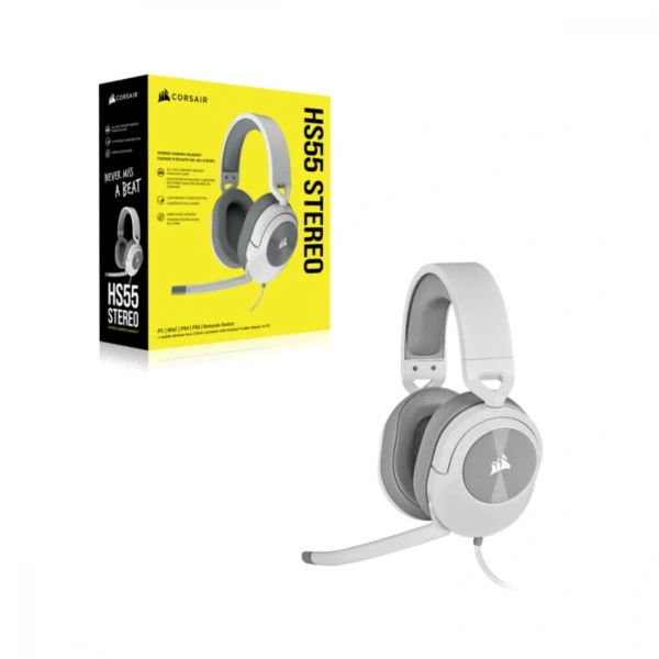 Diadema CORSAIR HS55 STEREO / Alámbrico 1.8 Metros / Audio Estéreo / 3.5mm / PC, PS4/5, Xbox / Color Blanco - Image 5