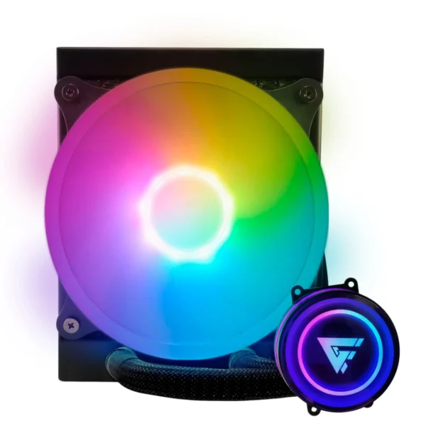 Sistema De Enfriamiento Liquido GAME FACTOR LQG501 / ARGB / 1 Ventilador 120MM / Intel, AMD / 2550 RPM / 70CFM / 18.9dBA / Negro - Image 2
