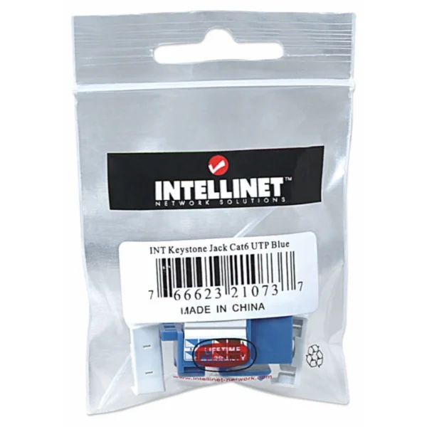 Jack INTELLINET 210737 / Cat 6 / De Impacto Keystone / 22-26 AWG / Azul - Image 3
