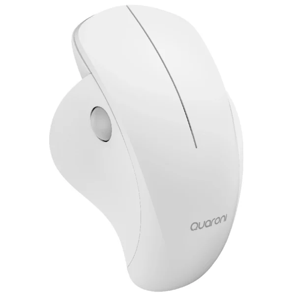 Mouse QUARONI MICOB1 / Inalámbrico / Ergonómico / Receptor USB / Desplazamiento Sobre Pelota / 1200 DPI / 2 Botones / Sensor Óptico / Blanco - Image 1