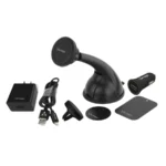 Kit De Movilidad VORAGO MK-300 / Cargador Para Auto / Cargador De AC / Cable Hibrido 2 En 1 / Trenzado / 1 M Largo / Soporte Magnético Para Celular / X2 Placa Metálica Para Celular / Negro - Image 5