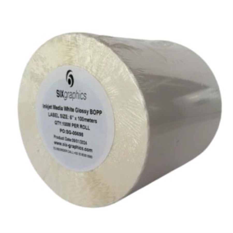 CP-ZEBRA-ZC32-000CQ00LA00-1 Etiquetas SIX GRAPHICS Bopp / 4"X2" / Núcleo De 1" / Brillante Adhesivo Acrílico / Blanco - Image 1