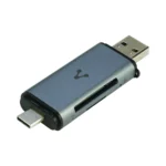 Lector De Memorias VORAGO CR-350 / USB 3.0, USB Tipo C / Lector SD, Micro SD, MMC, RS-MMC / Color Gris